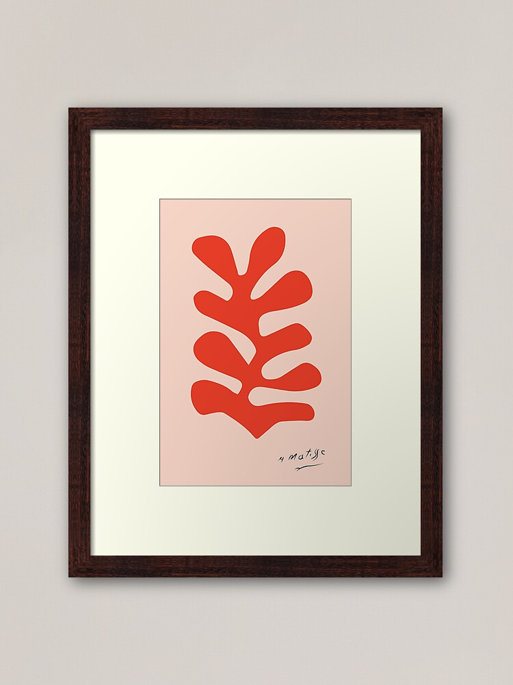 Henri Matisse Leaf Cutout Papier Découpés Red Framed Art Print