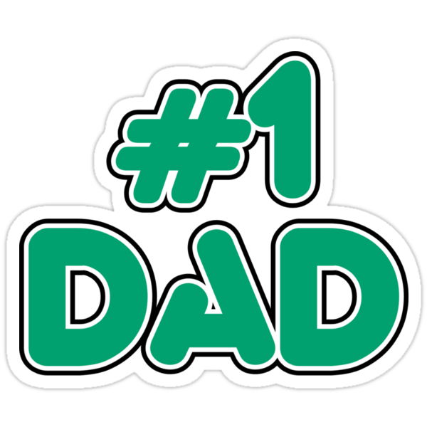 "Dad Father's Day "1 Dad"" Stickers by FamilyTShirts Redbubble