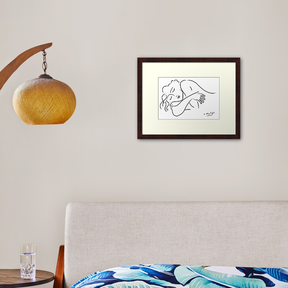 Henri Matisse Sleeping Nude Woman Matisse Drawing Framed Art