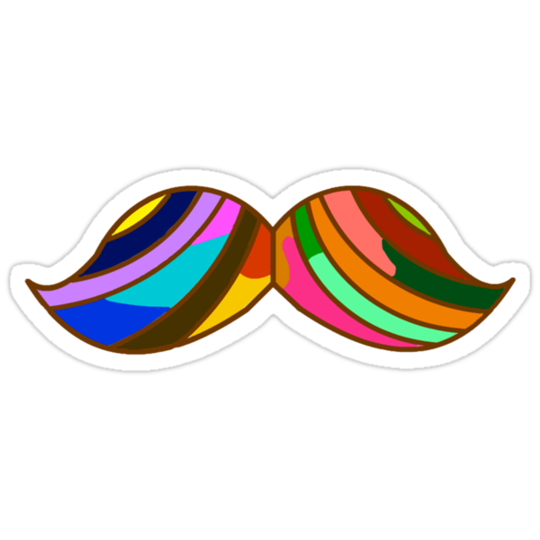 Colorful Mustache Stickers By Shadowdesigns Redbubble