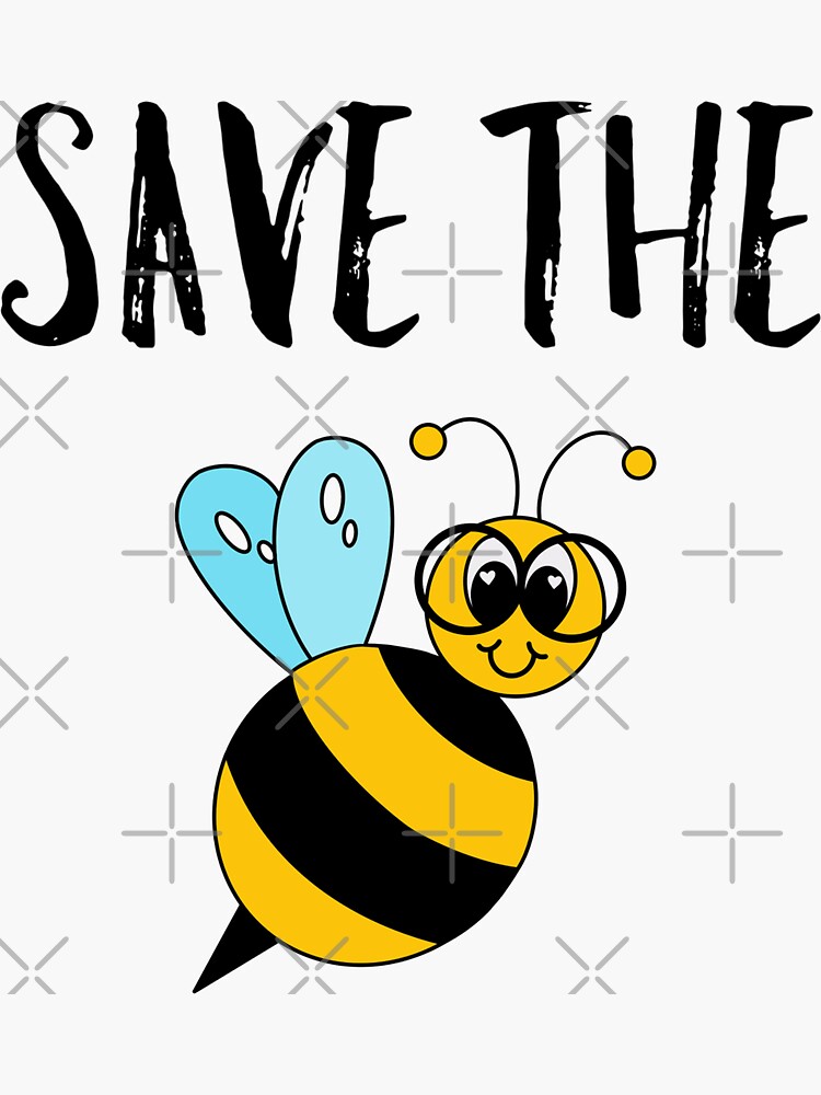 Save The Bees Digital Artwork Sticker For Sale By Beeartboutique