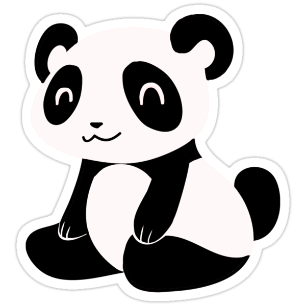 Panda Stickers on Happy Cartoon Panda  Stickers By Saradaboru   Redbubble