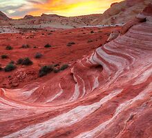 Sunset On Fire Wave by James Marvin Phelps