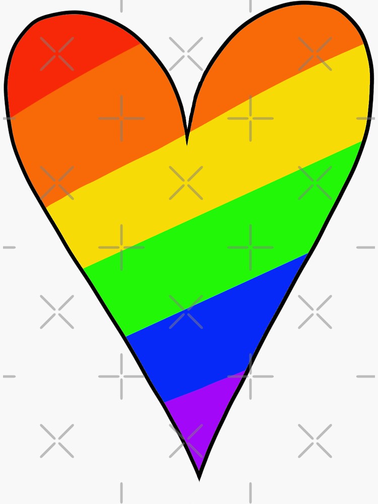 Gay Pride Heart Sticker For Sale By LunaBlack Redbubble