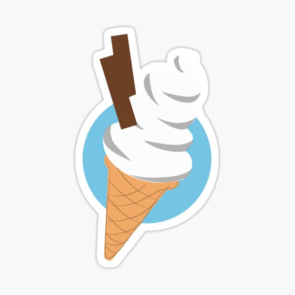 Mister Whippy Ice Cream With 2 Flakes Sticker For Sale By Hebsie65