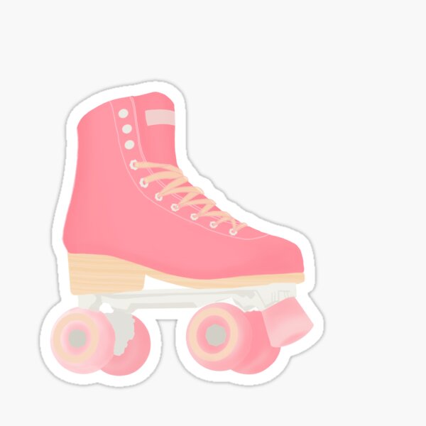 Aesthetic Pink Roller Skates Sticker For Sale By Meeowtine Redbubble