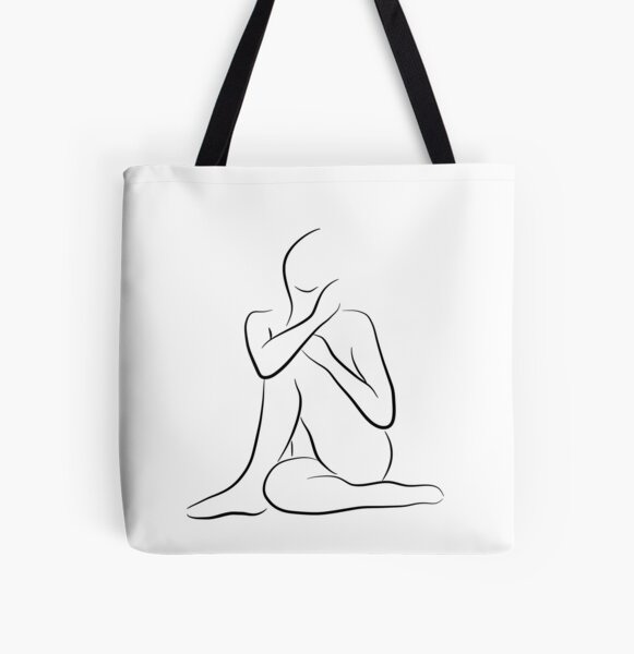 Minimalist Nude Woman Line Drawing Loyal Liliana Tote Bag For Sale