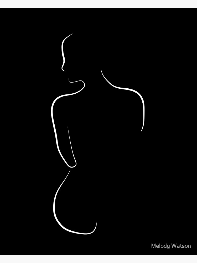 Minimalist Nude Line Art Almost Alexa In Black Poster For Sale By