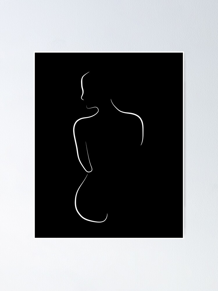 Minimalist Nude Line Art Almost Alexa In Black Poster For Sale By