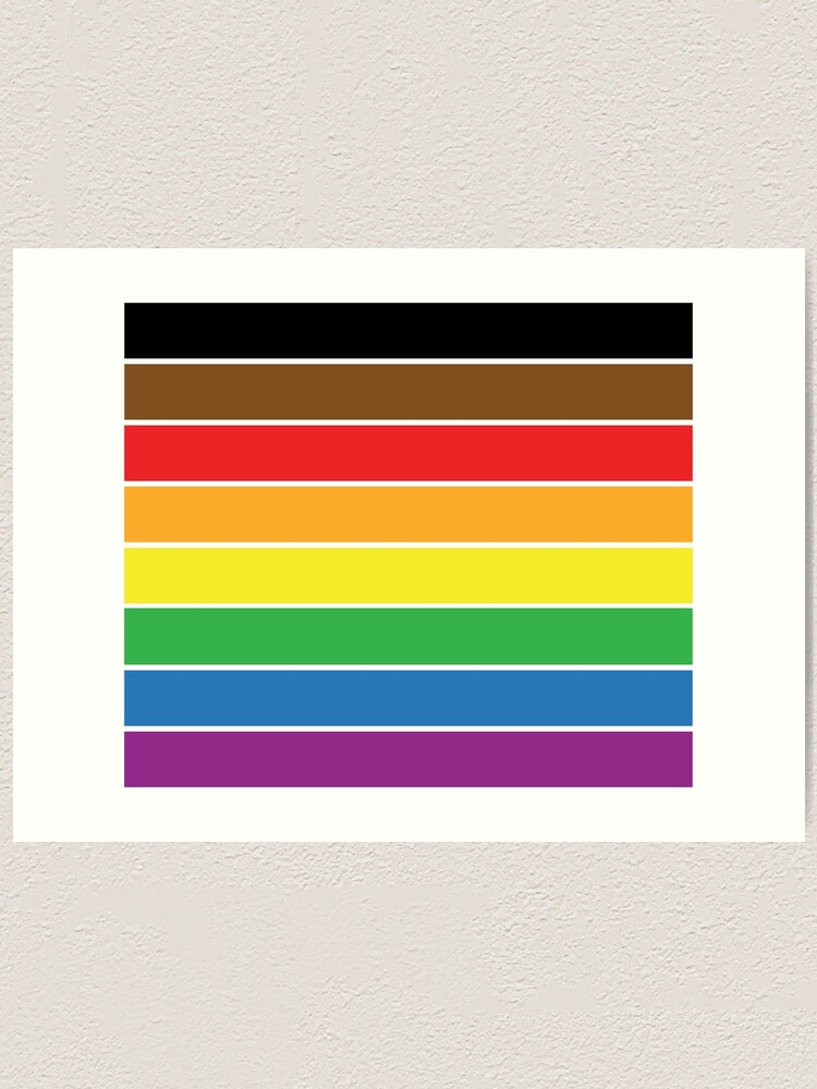 Gay Pride Blm Gay Pride Flag Rainbow Stripe On Black Art Print