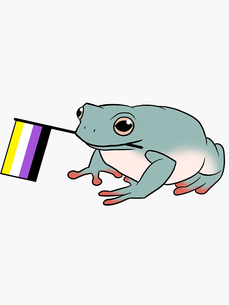 Nonbinary Pride Flag Frog Sticker For Sale By Hawth Art Redbubble