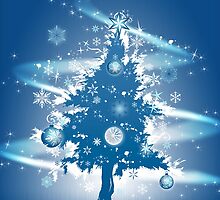 Festive Christmas Case - Blue Decorative Christmas Tree by ruxique