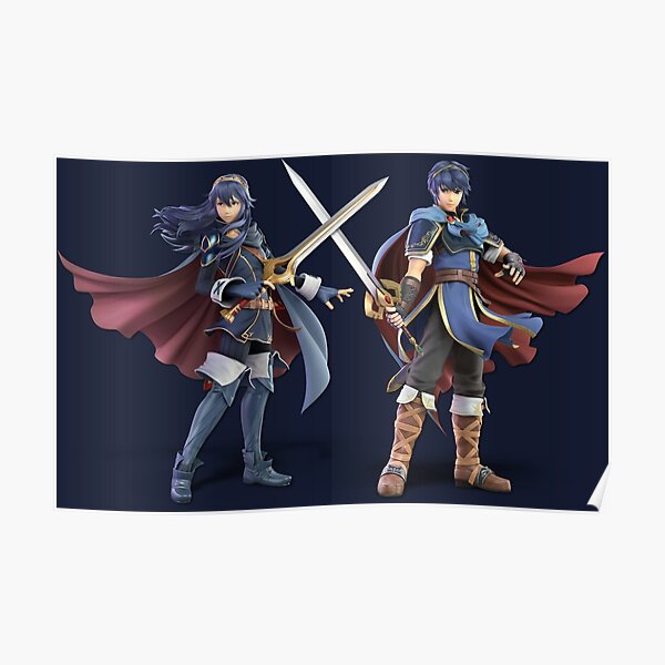 Marth And Lucina Super Smash Poster By ShowoffCreative Redbubble