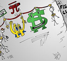 Fiscal cliff Bucky Euroman caricature by Binary-Options