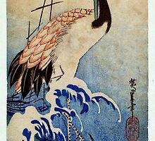 crane in waves 1835 by Adam Asar