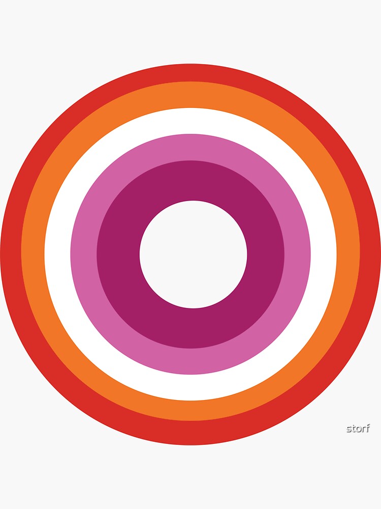 Lesbian Pride Flag Circle Sticker For Sale By Storf Redbubble