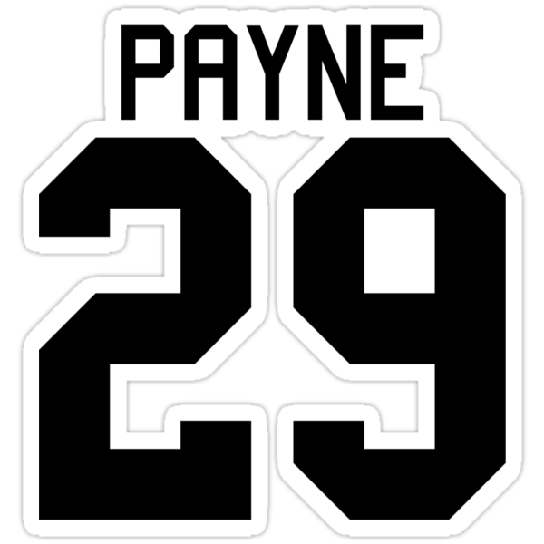 "Liam Payne jersey (black text)" Stickers by sstilinski Redbubble