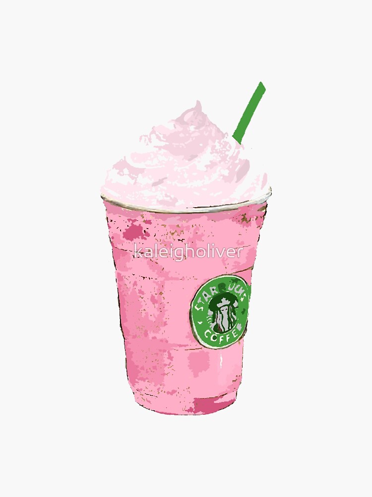 Starbucks Strawberry Frappuccino Sticker Sticker By Kaleigholiver