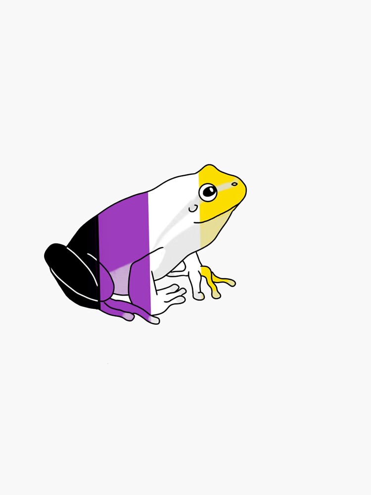 Non Binary Pride Frog Sticker By SoapField Redbubble