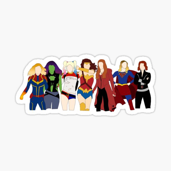 Female Superheroes Sticker For Sale By Laurenflanz Redbubble