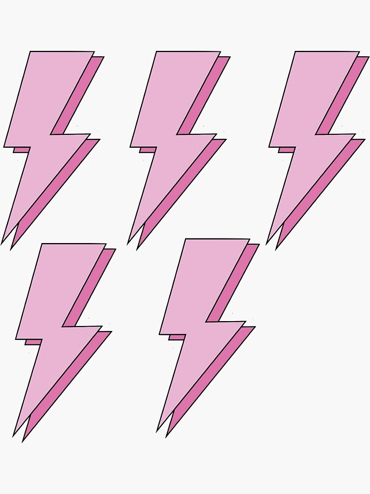 Pink Lightning Bolt Sticker Pack Sticker For Sale By Laurajoelss