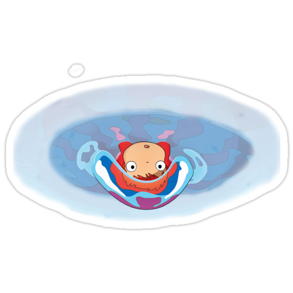 "Ponyo Bubble Look Up" Stickers by BrendanHouse | Redbubble