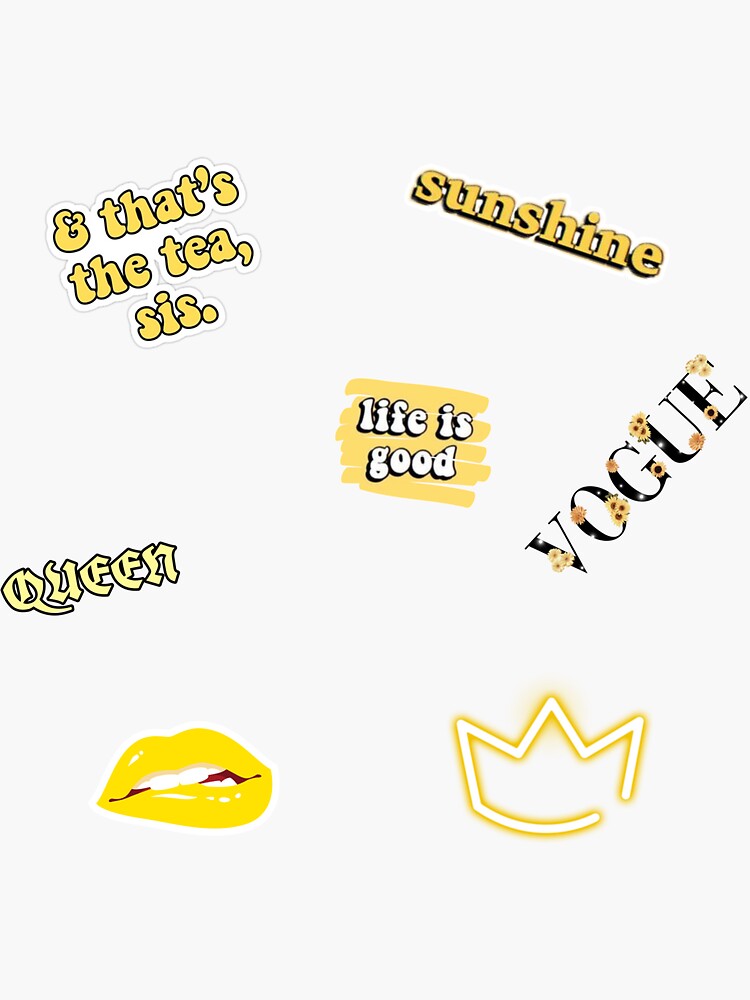 Yellow Aesthetic Sticker Pack Sticker For Sale By Playtowinvibes