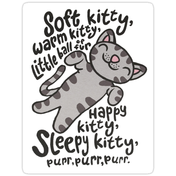 Soft Kitty Warm Kitty - Big Bang Theory" Stickers by ConceptJohnny ...