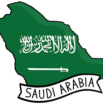 Saudi Arabia Flag Map Sticker Sticker For Sale By Drawingvild Redbubble