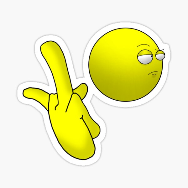 Middle Finger Emoji Sticker By Designs U Redbubble