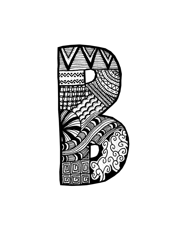 Zentangle Letter B Poster By Jsh Designs Redbubble