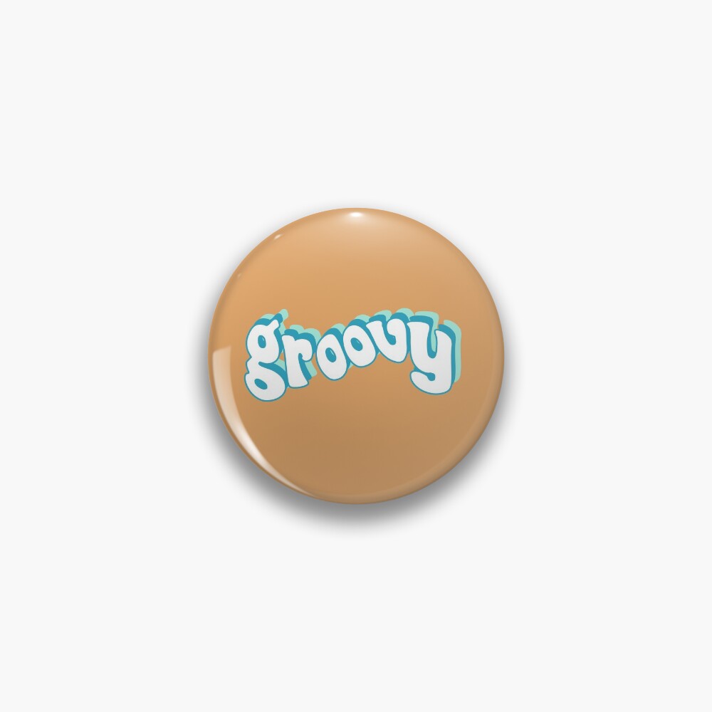 Groovy Retro Blue And Teal S Pin For Sale By Social Dilemma Redbubble