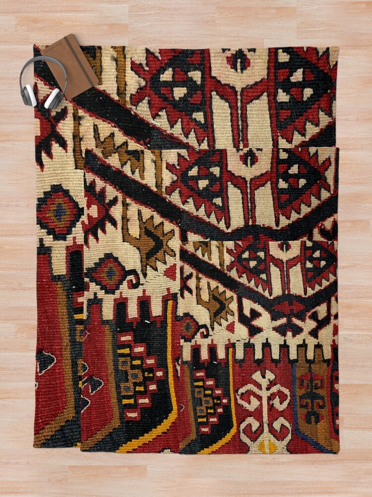 Decorative Kilim Navaho Weave Woven Textile Throw Blanket For Sale