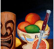 Grapefruit with Italian switchblade by Tiki King