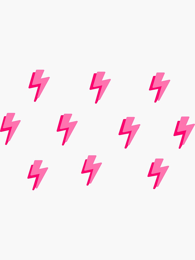 Pink Lightning Bolt Sticker Pack Sticker For Sale By Stickersbymegs