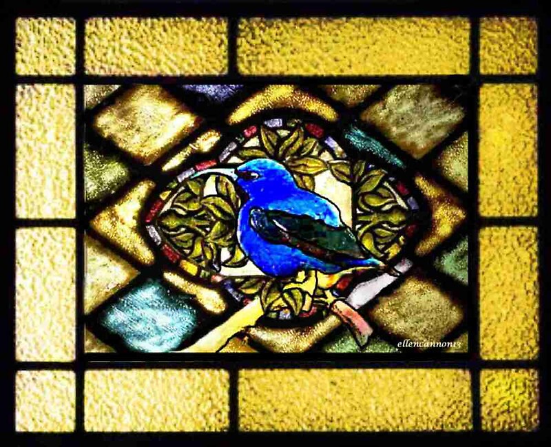 "Stained Glass Template: Bluebird of Happiness" Posters by ecannon11