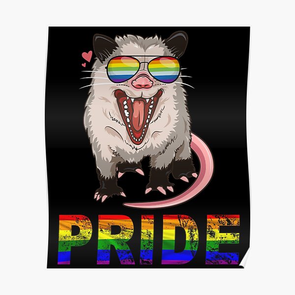 Lgbt Possum Gay Pride Rainbow Lgbtq Cute Opossum Poster By