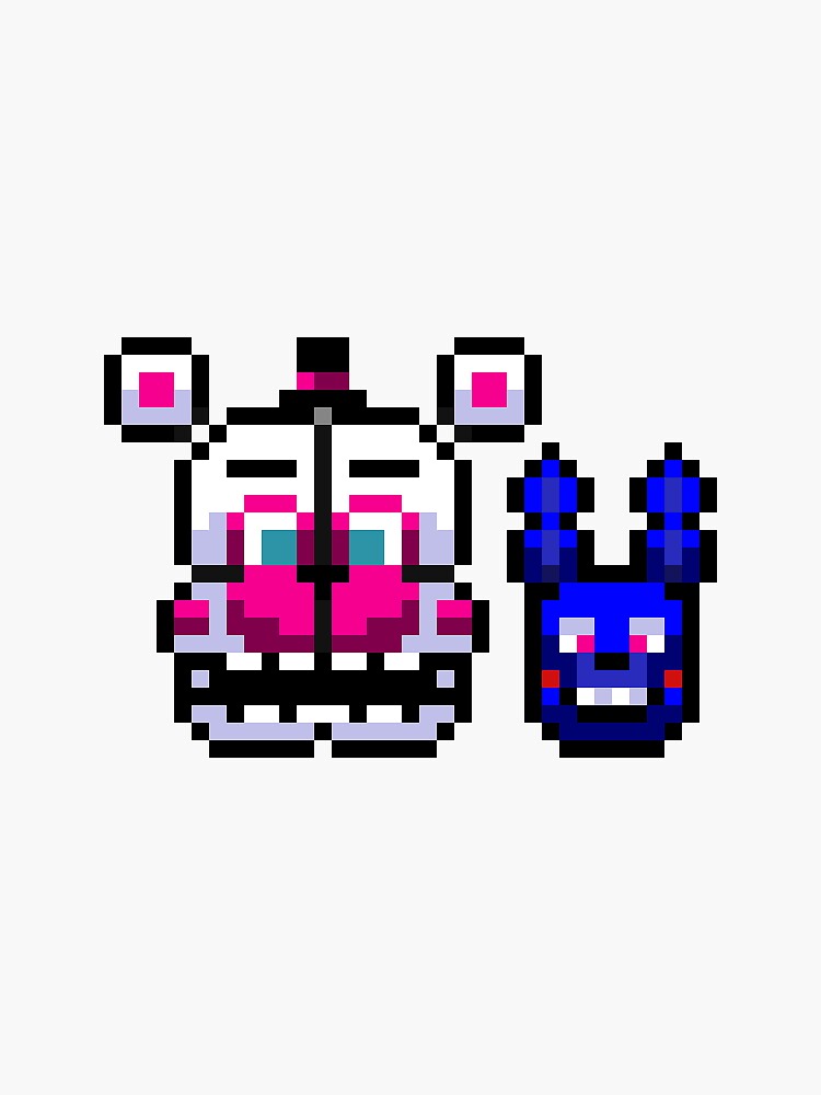 Funtime Freddy And Bon Bon Pixel Art Fnaf Sticker For Sale By