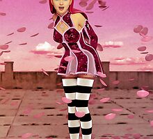 Pink Sakura - Anime Girl by Liam Liberty