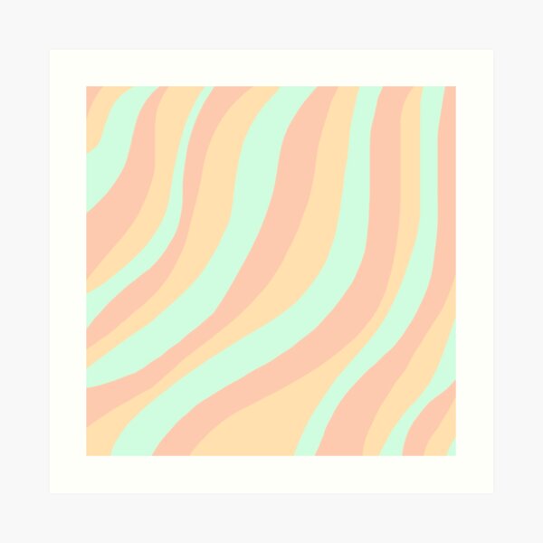 Aesthetic Wallpaper With Orange Stripes Art Print By Pastel PaletteD