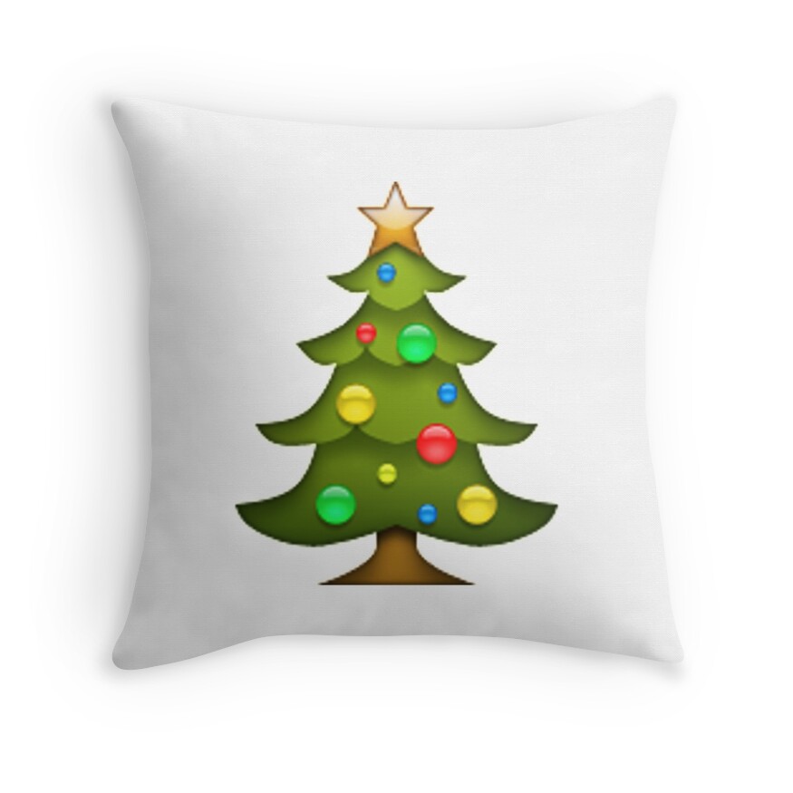 "Christmas Tree Emoji" Throw Pillows by nojams | Redbubble