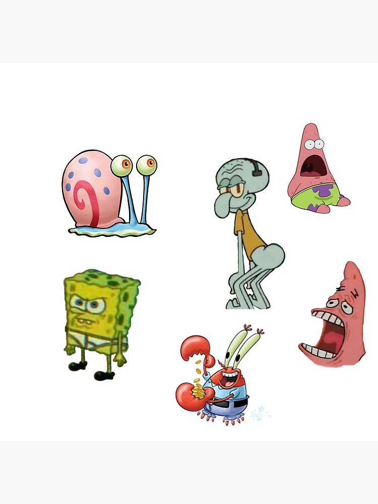 Spongebob Sticker Pack Poster By Cbeaaa Redbubble