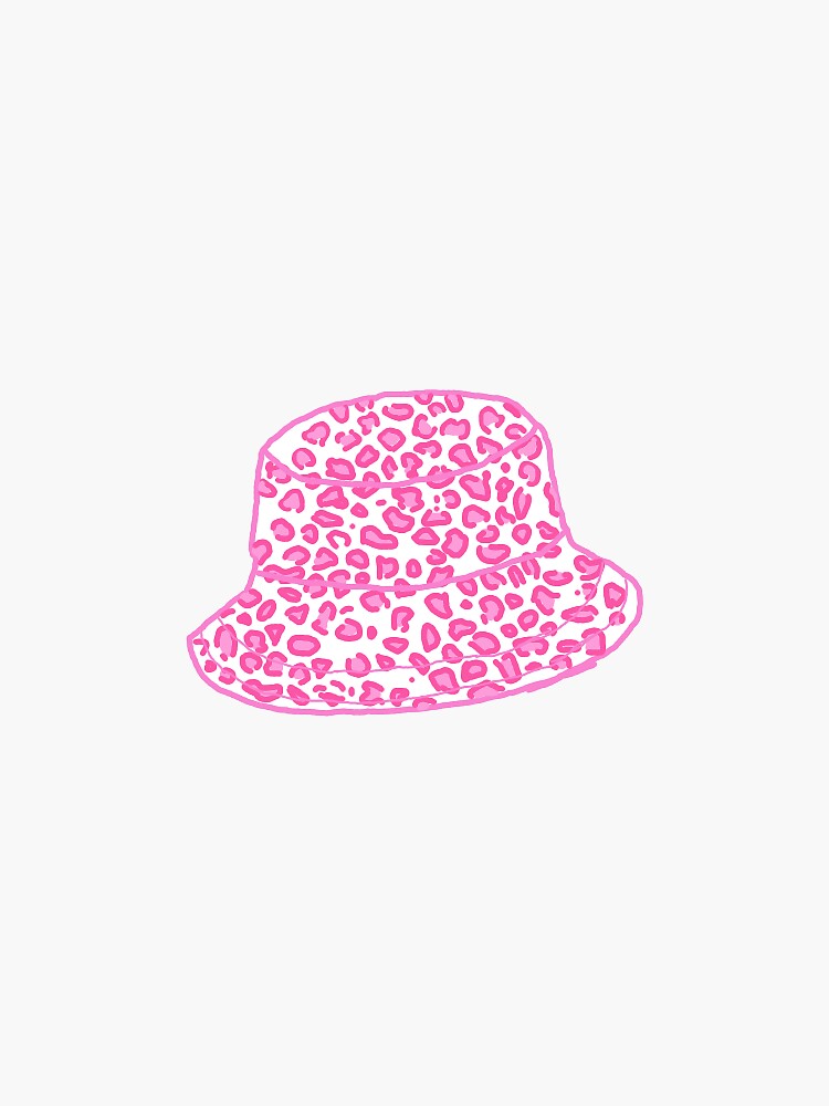 Pink Cheetah Print Bucket Hat Sticker For Sale By Sasastar10 Redbubble