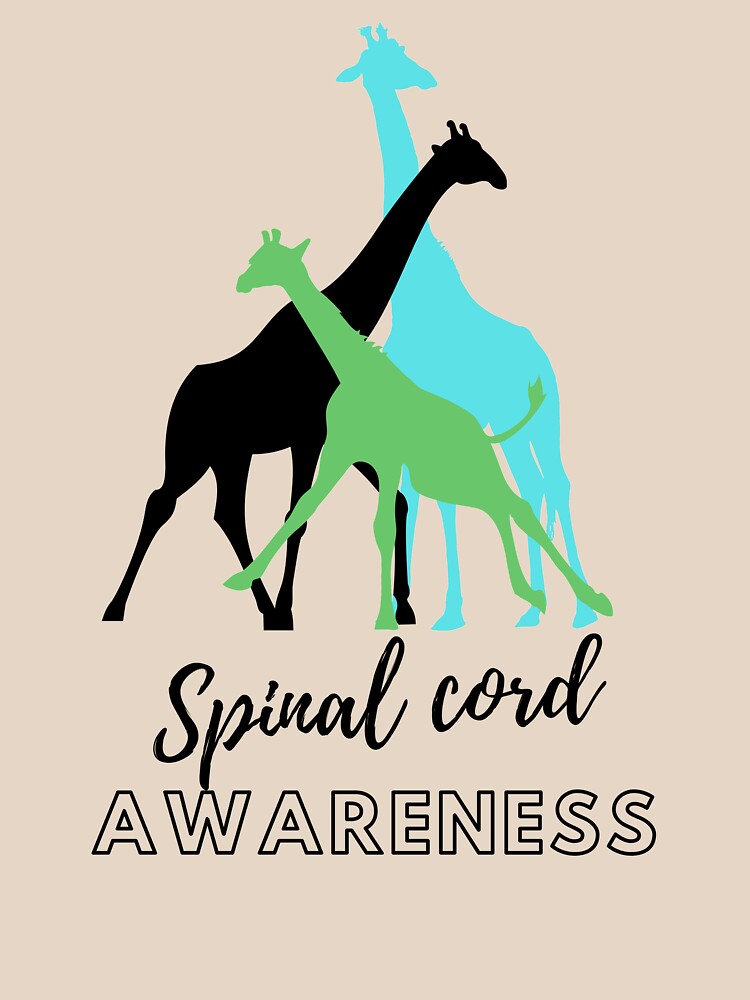 Spinal Cord Diseases And Disorders Lime Green Giraffe Symbol T Shirt