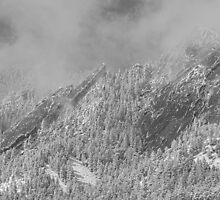 Flatiron Snow Dusting Close Up Boulder Colorado BW by Bo Insogna