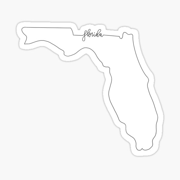 Florida State Outline Sticker For Sale By Agurl Redbubble