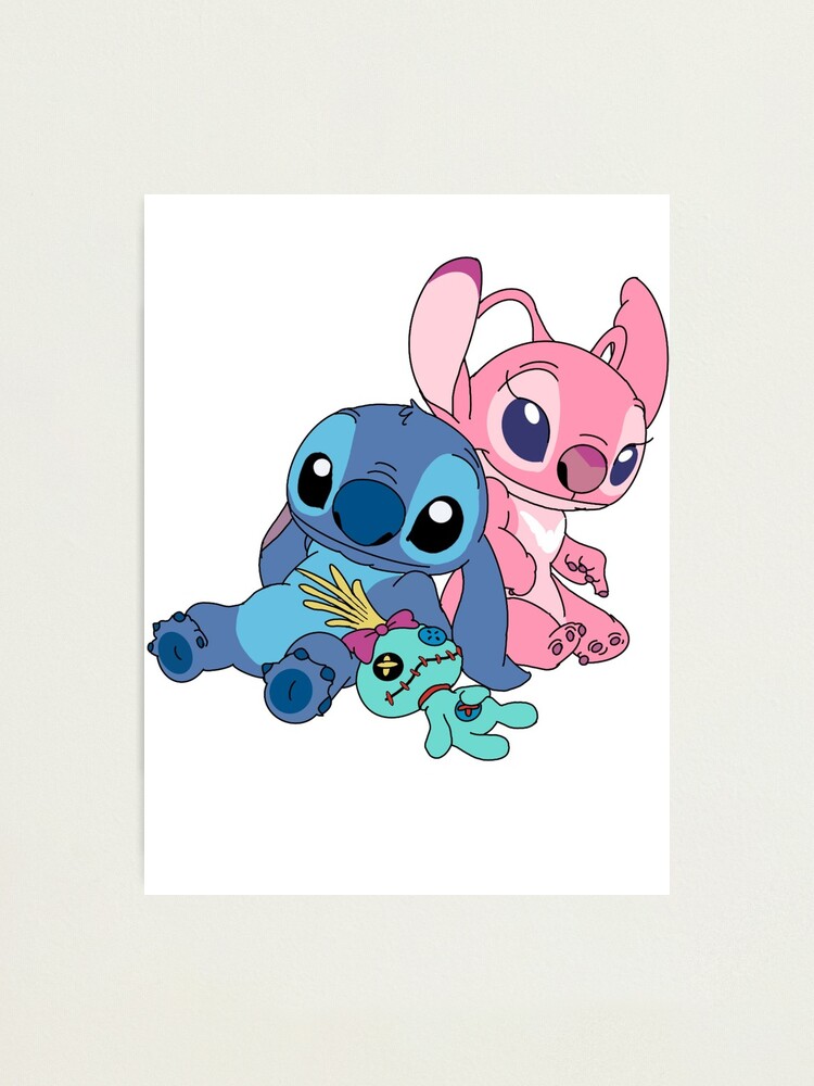 Stitch Angel And Scrump Photographic Print By Paris2185red Redbubble