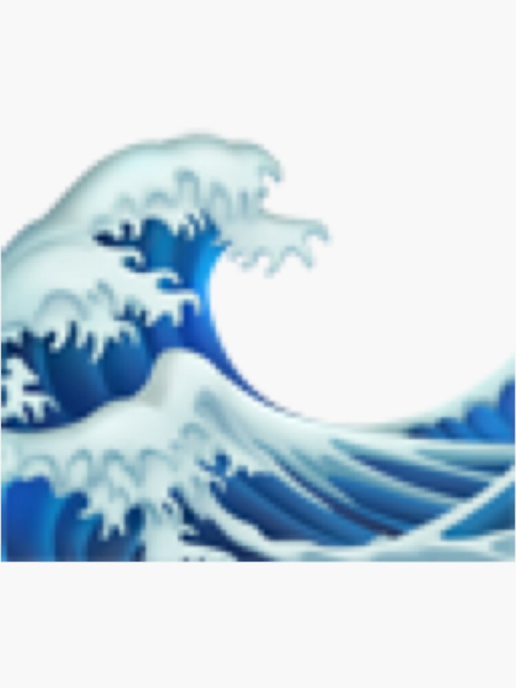 Ocean Wave Emoji Print Sticker For Sale By Emmyb555 Redbubble