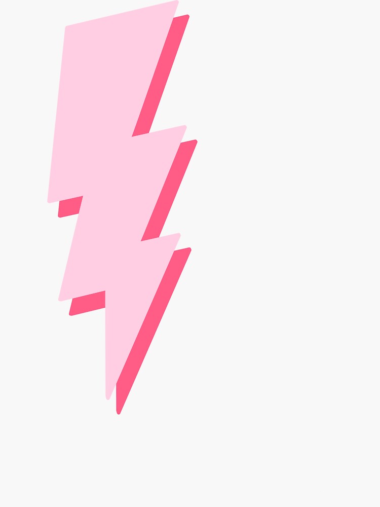 Pink Layered Lightning Bolt Sticker For Sale By Maeveamcgregor