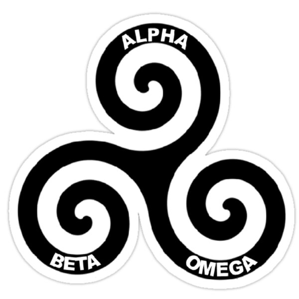 "Alpha, Beta, Omega" Stickers By FandomPeasantry | Redbubble